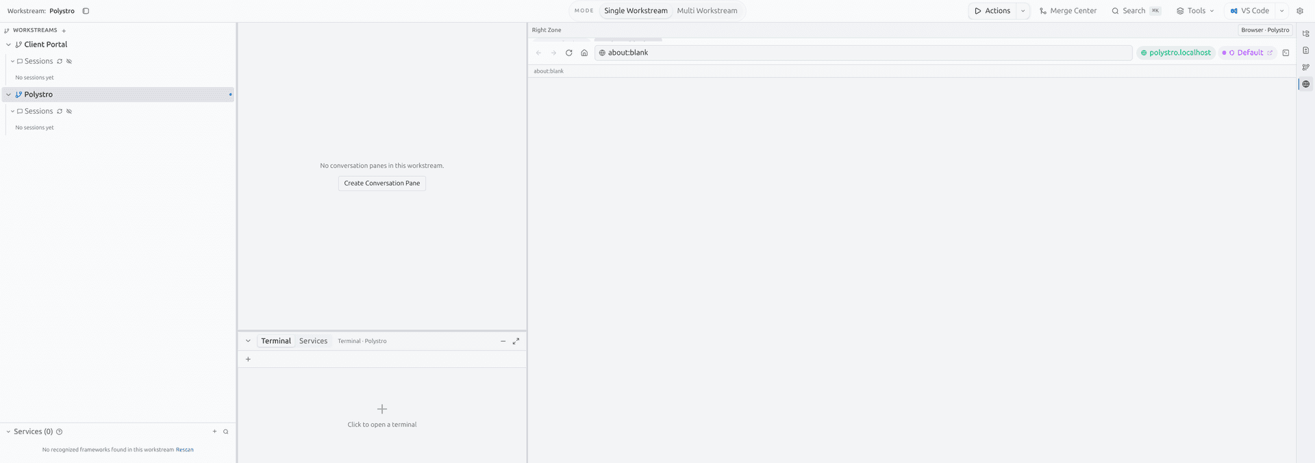 Polystro browser identity routing screenshot
